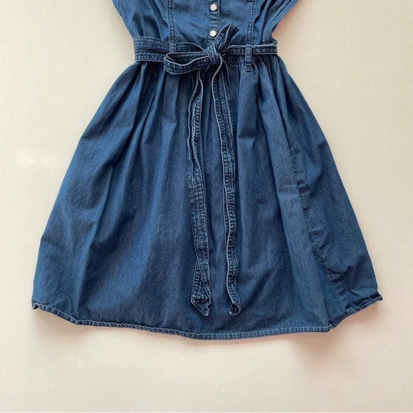 GUESS Chambray Blue Sleeveless Summer Mini Dress with Tie Size XS - Picture 6 of 11